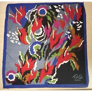 Vintage 80s Cacharel Paris Lou Lou Abstract Print Scarf Made in Italy Multicolor